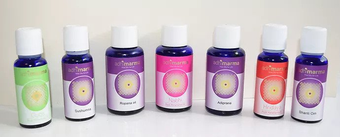 Essential oil blends used in Marma Therapy