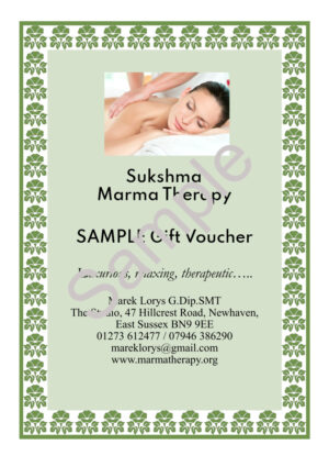 Sample Sukshma Marma Therapy Gift Voucher
