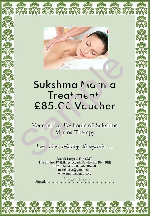 Sample SMT Treatment Voucher £85 Signed Cropped